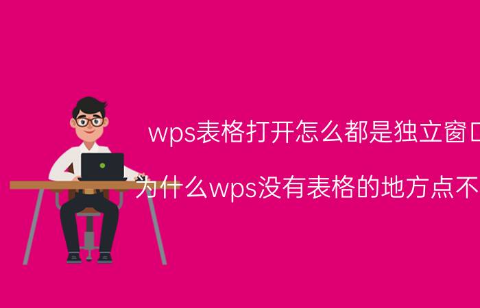 wps表格打开怎么都是独立窗口 为什么wps没有表格的地方点不了？